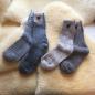 Mobile Preview: Doppelpack: Flauschige Alpaka-Schurwoll-Socken - Medium - schön dicke Qualität grautöne